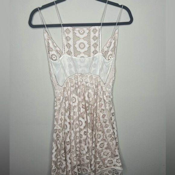 Free People Lace Just Like Honey Ivory Nude Boho Bridal Shower Dress Size 6  - mordernwear.com